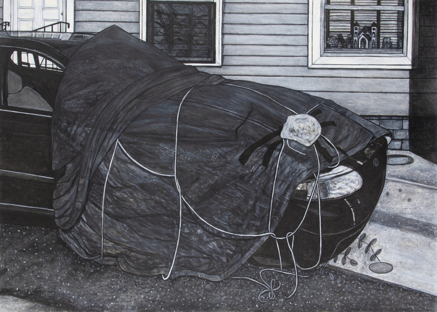 An Altar for Villere Street, 2015
Acrylic and charcoal on paper
60 x 84 inches