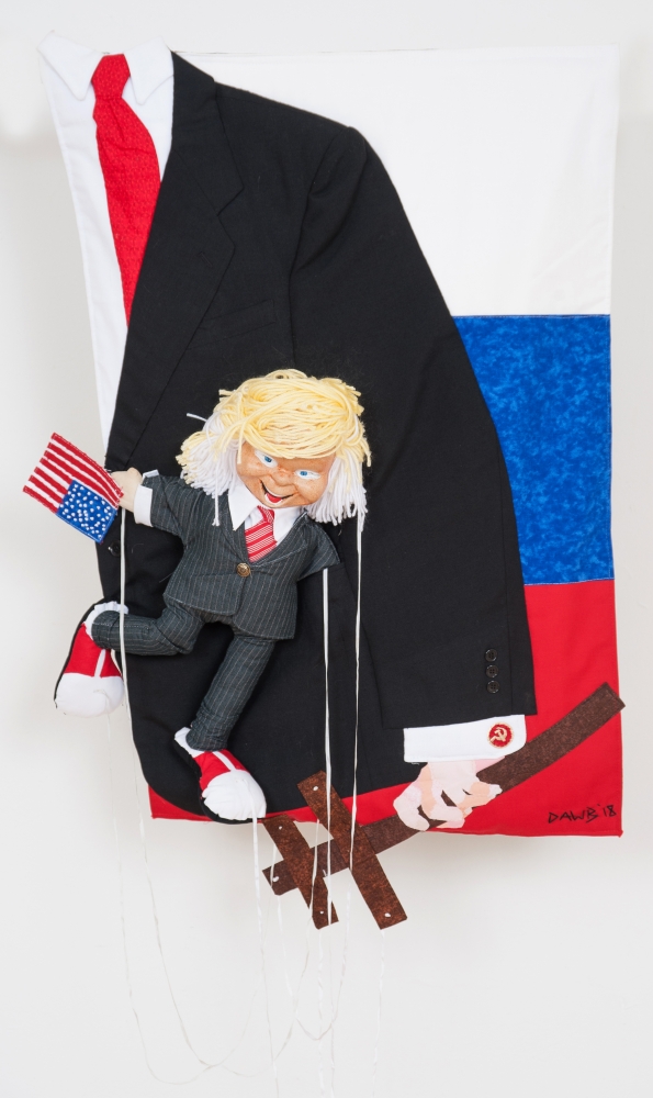 The Trump Era: The Marionettist: Vladimir&amp;rsquo;s Pocket, 2018

Mixed media

53 x 25 x 5 in