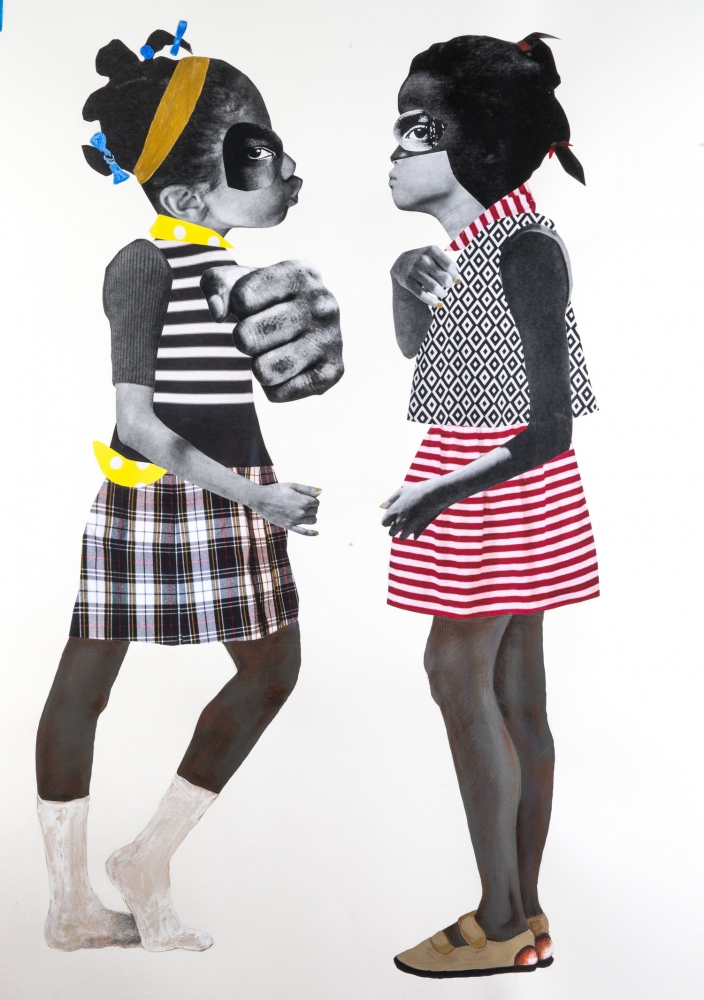 Deborah Roberts
The Righteous One, 2017
Mixed media on paper
44 x 32 inches
