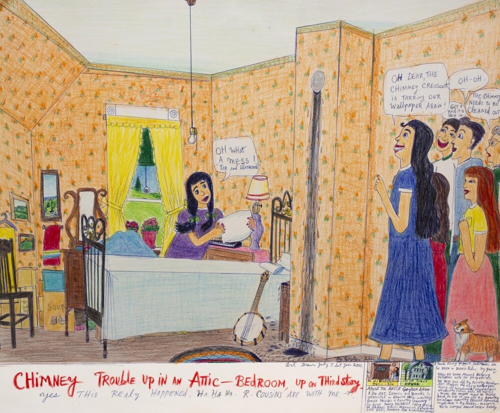 Gayleen Aiken, Chimney Trouble up in the Attic-Bedroom, up on Third Story, 2000