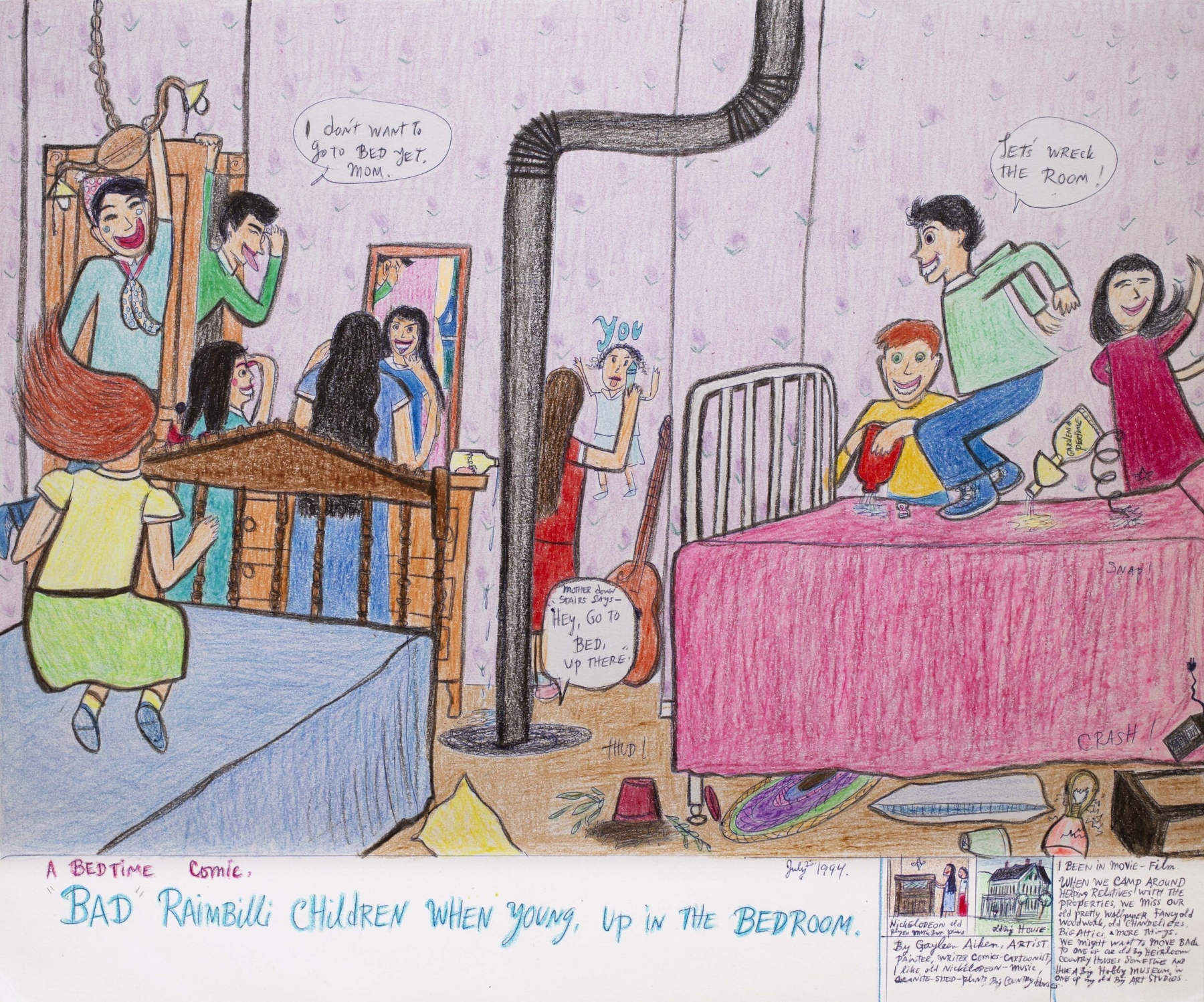 Gayleen Aiken, A Bedtime Comic: &quot;Bad&quot; Raimbilli Children When young, up in The Bedroom., 1994