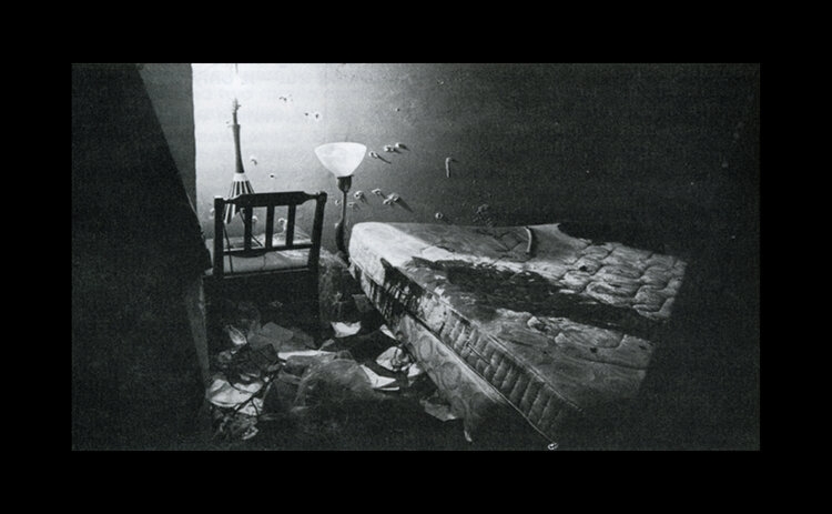 Fred Hampton Assassination Crime Scene:
Hampton&rsquo;s bedroom. Courtesy of Paul Sequeira.