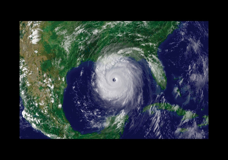 National Oceanic and Atmospheric Administration satellite image of Hurricane Katrina, taken on August 28, 2005.&nbsp;NOAA