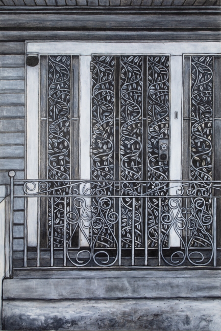 Safe (gate), 2016
Acrylic and charcoal on paper
71 x 48 inches