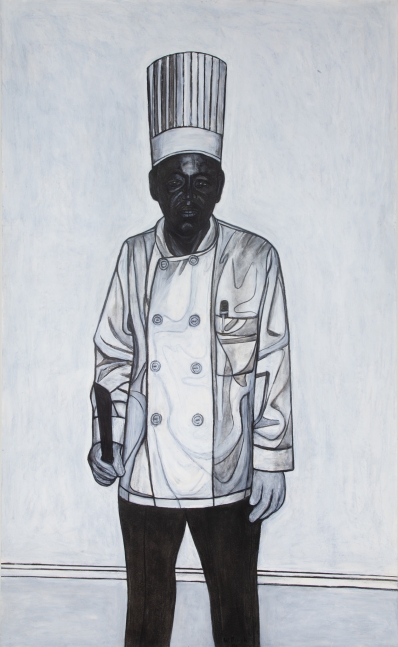 The Chef with Knife, 2001
Acrylic and charcoal on paper
69 x 36.5 inches&amp;nbsp;