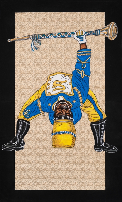 Southern University Drum Major 1, 2020&amp;nbsp;

Acrylic on wall paper mounted to canvas&amp;nbsp;&amp;nbsp;

61 x 37 inches