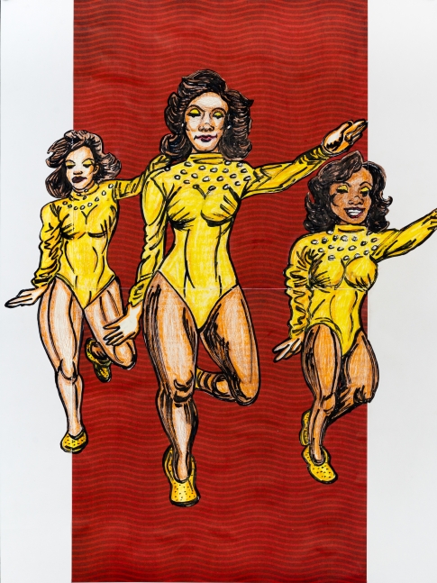 Grambling State University Dance Team 1, 2020&amp;nbsp;

Colored pencil and marker on paper

24 x 18 inches