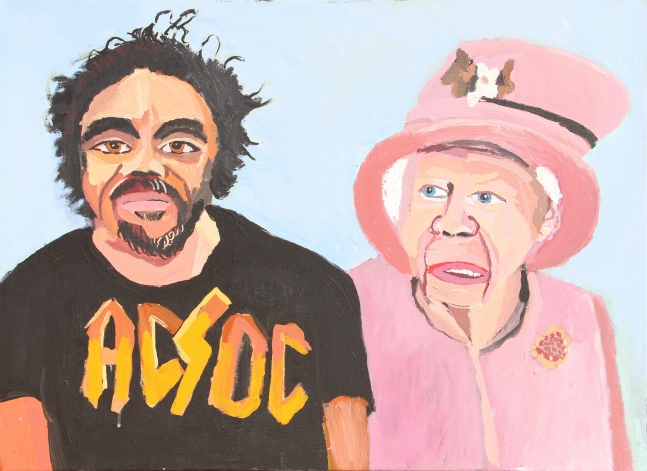 Vincent Namatjira

The Royal Tour (Vincent and Elizabeth 1), 2021

Acrylic on Canvas
26.5 x 36 in.
