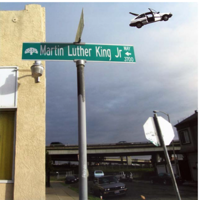 Sadie Barnette
Untitled (Martin Luther King Blvd. and Flying Honda), 2014
C-Print, edition of five
12 x 12 inches